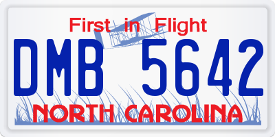 NC license plate DMB5642