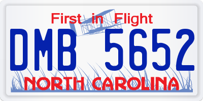 NC license plate DMB5652