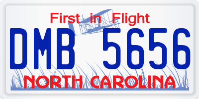 NC license plate DMB5656