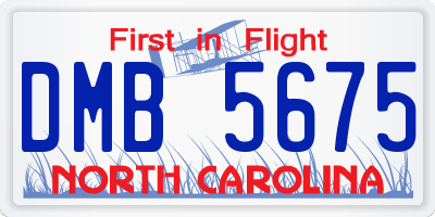 NC license plate DMB5675
