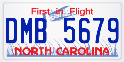 NC license plate DMB5679