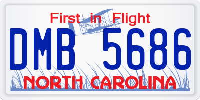 NC license plate DMB5686