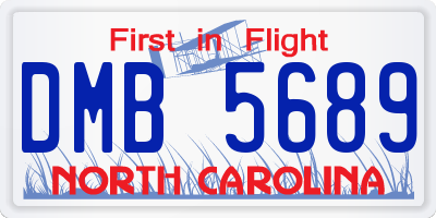 NC license plate DMB5689