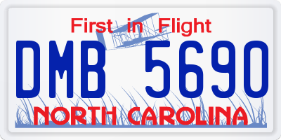 NC license plate DMB5690