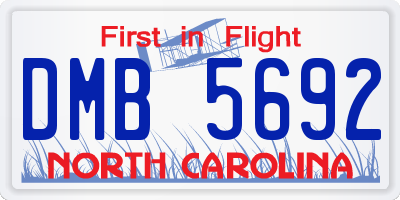 NC license plate DMB5692