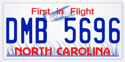 NC license plate DMB5696