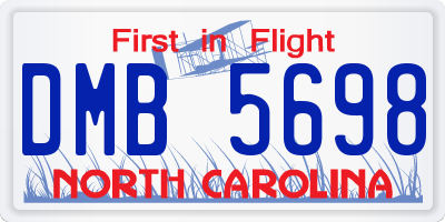 NC license plate DMB5698