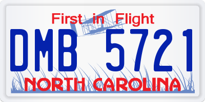 NC license plate DMB5721