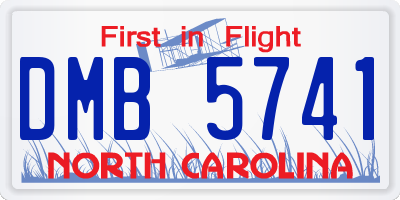 NC license plate DMB5741
