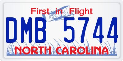 NC license plate DMB5744