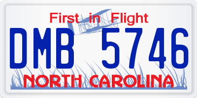 NC license plate DMB5746