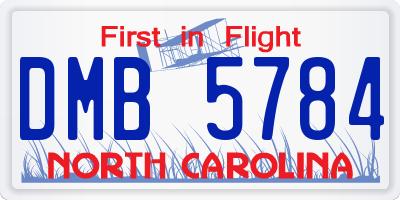 NC license plate DMB5784