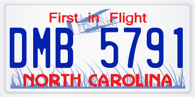 NC license plate DMB5791
