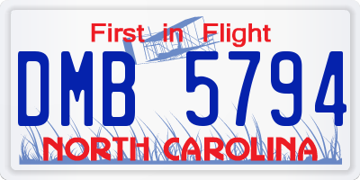 NC license plate DMB5794