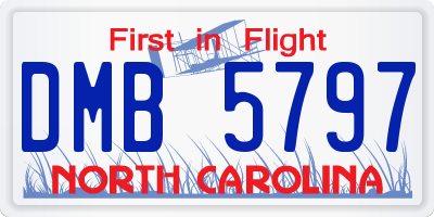 NC license plate DMB5797