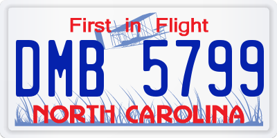 NC license plate DMB5799