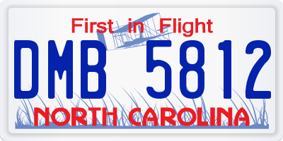 NC license plate DMB5812