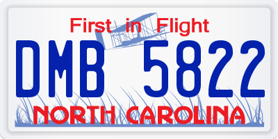 NC license plate DMB5822