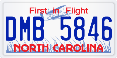 NC license plate DMB5846