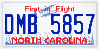 NC license plate DMB5857