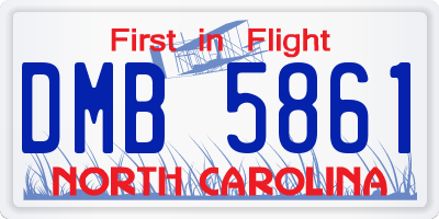 NC license plate DMB5861
