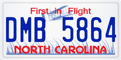 NC license plate DMB5864