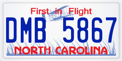 NC license plate DMB5867