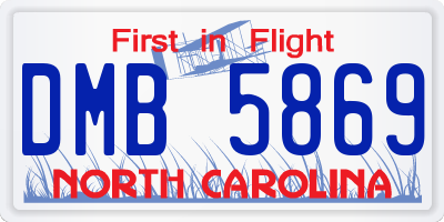 NC license plate DMB5869