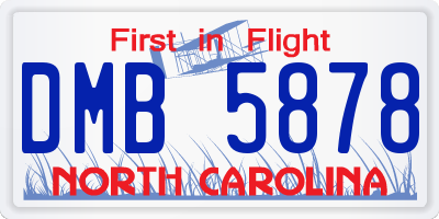 NC license plate DMB5878