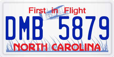 NC license plate DMB5879