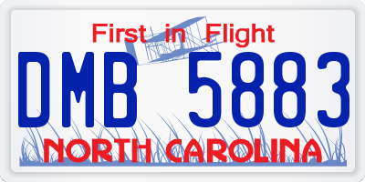 NC license plate DMB5883