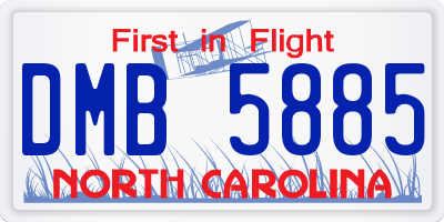 NC license plate DMB5885