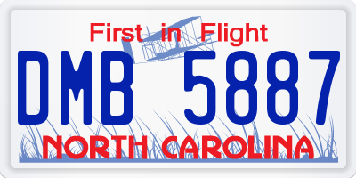 NC license plate DMB5887