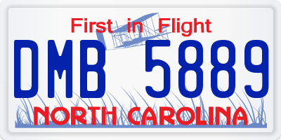 NC license plate DMB5889