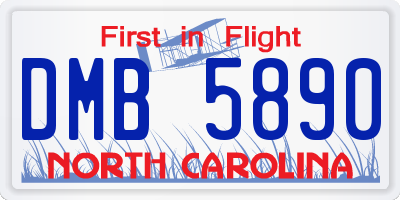 NC license plate DMB5890
