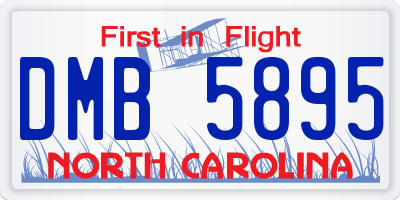 NC license plate DMB5895
