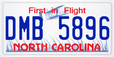 NC license plate DMB5896