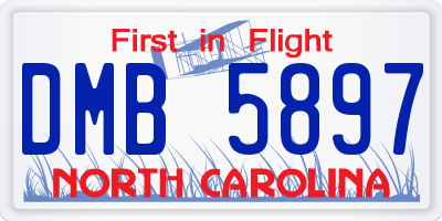 NC license plate DMB5897