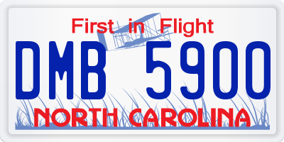 NC license plate DMB5900
