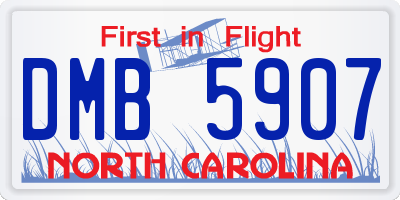 NC license plate DMB5907