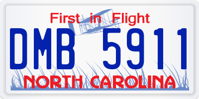 NC license plate DMB5911