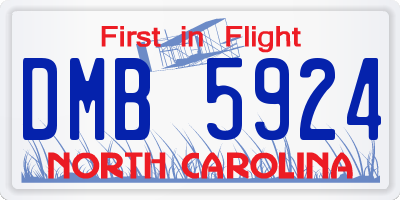 NC license plate DMB5924