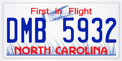 NC license plate DMB5932