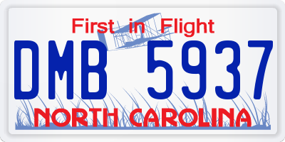 NC license plate DMB5937