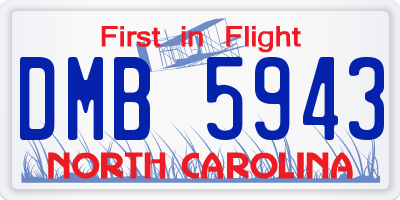 NC license plate DMB5943