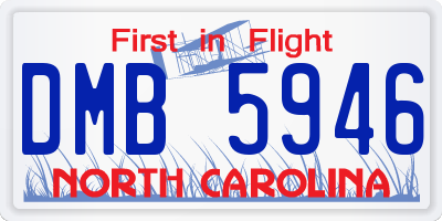 NC license plate DMB5946