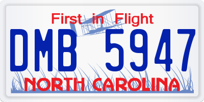 NC license plate DMB5947