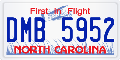 NC license plate DMB5952