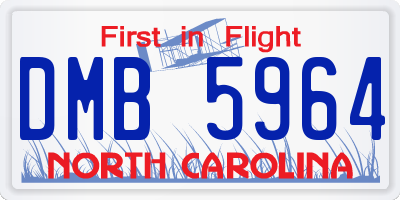 NC license plate DMB5964