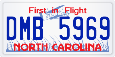 NC license plate DMB5969